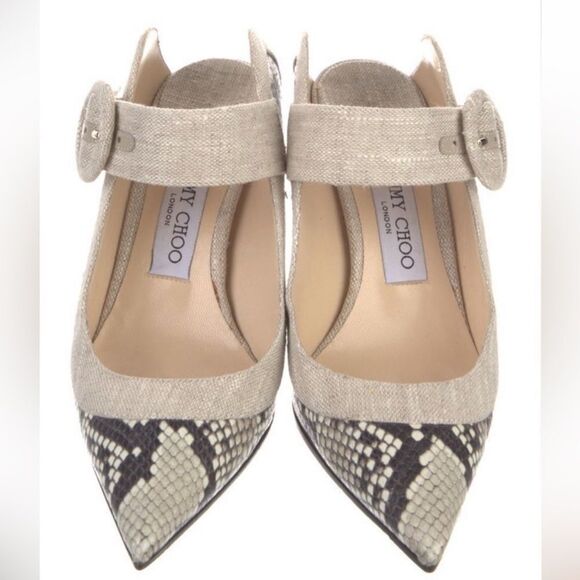 Jimmy Choo Embossed Slingback Pump Mules - Picture 1 of 5